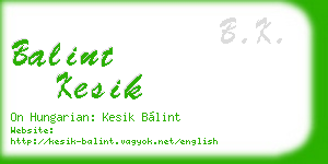 balint kesik business card